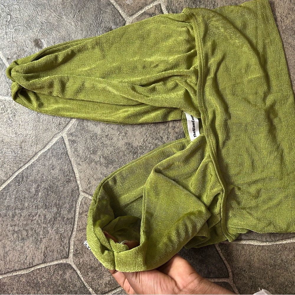 Olive Green Women's Intimate Top - Picture 2 of 3